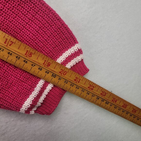 92 Vintage Levis Dockers Nantucket Sweater Pink V-Neck M USA Schoolgirl Academia - Picture 11 of 11